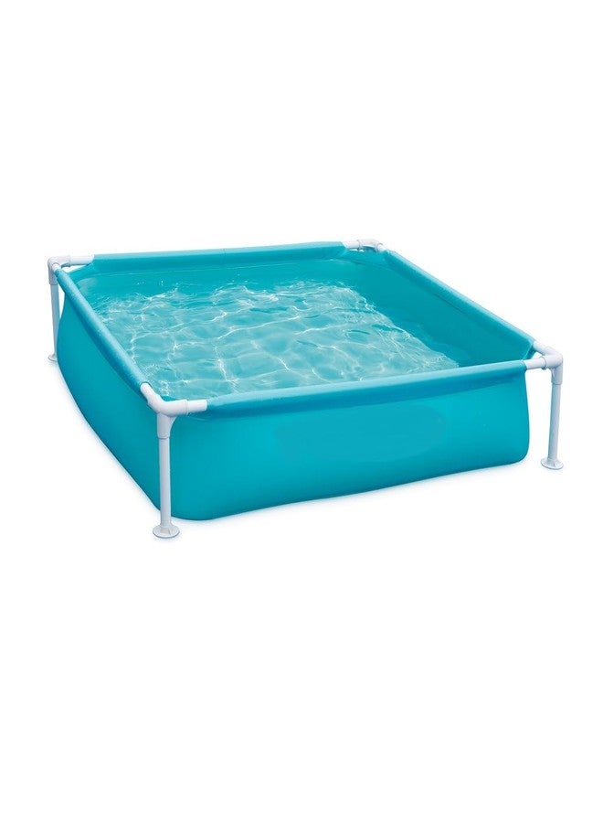 VWretails Mini Frame Above Ground Pool 122cm x 122cm x 30cm Have Fun Splashing and Playing Fun Beginner Frame Pool Includes Foam Padded Horizontal Beams for Comfort (Blue) - Image 2